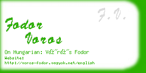 fodor voros business card